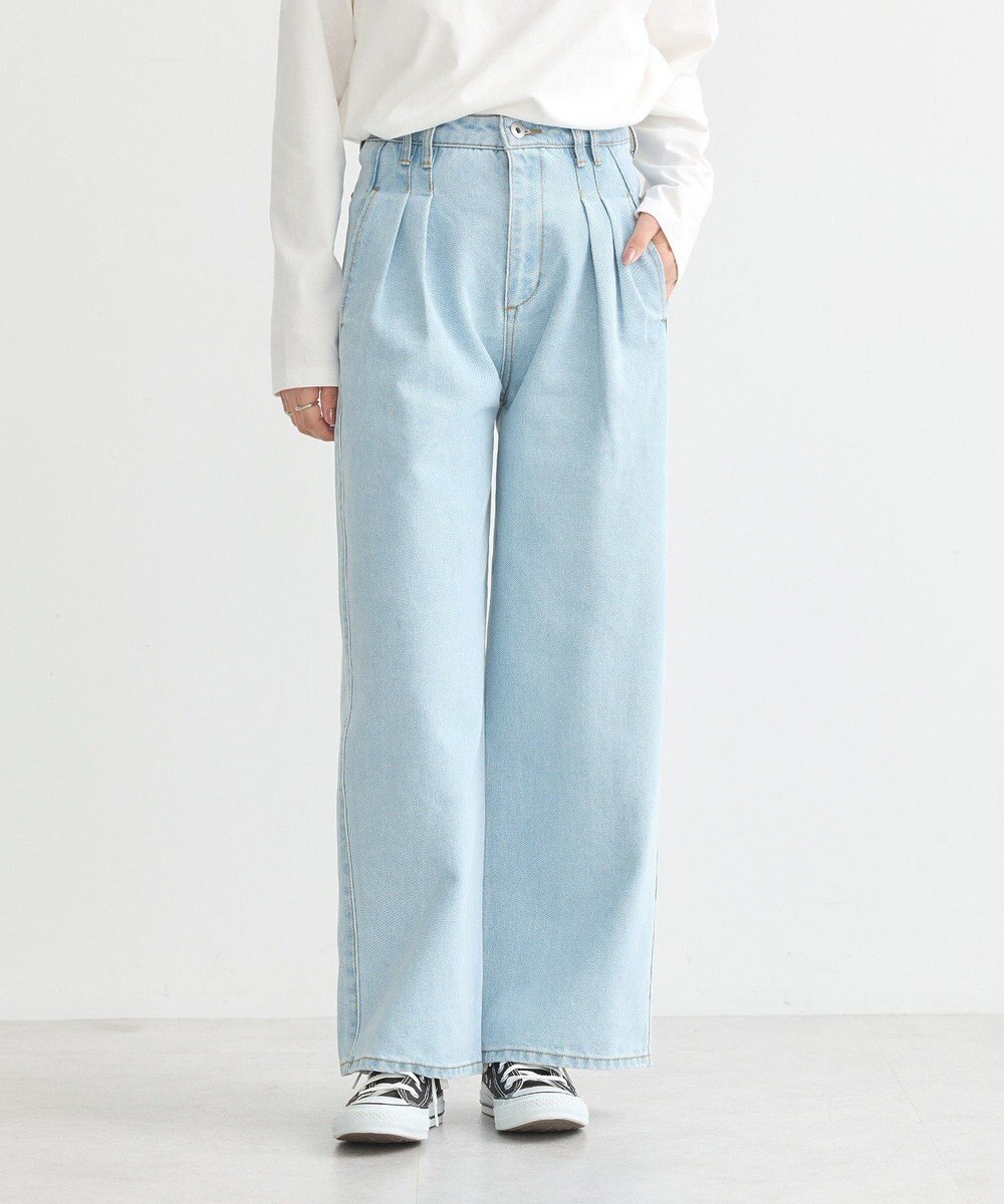 earth music&ecology ダブルタックワイドデニムパンツ 
