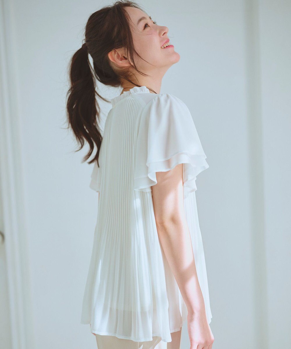 Feroux 【2WAY】シフォンジョーゼットプリーツ ブラウス 