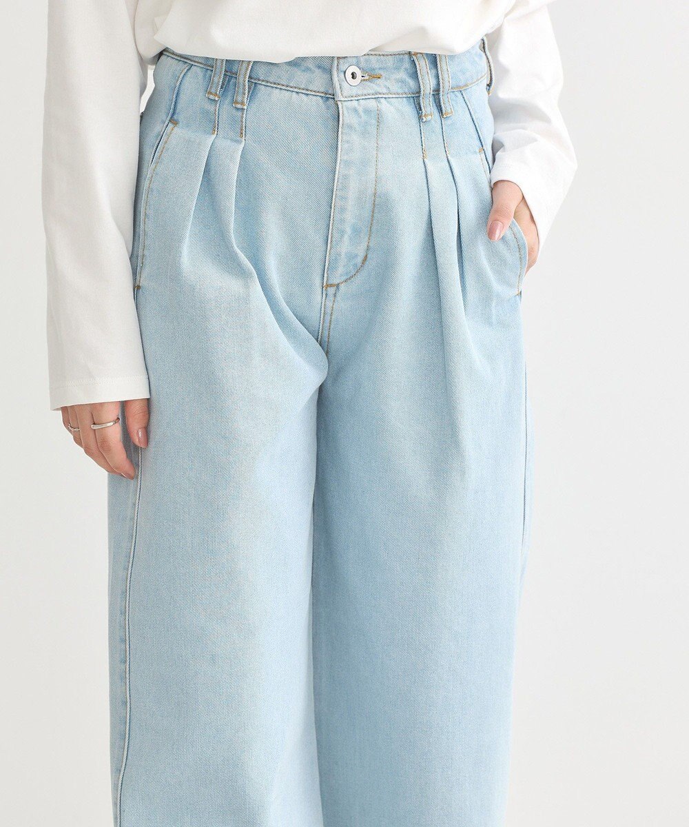 earth music&ecology ダブルタックワイドデニムパンツ 