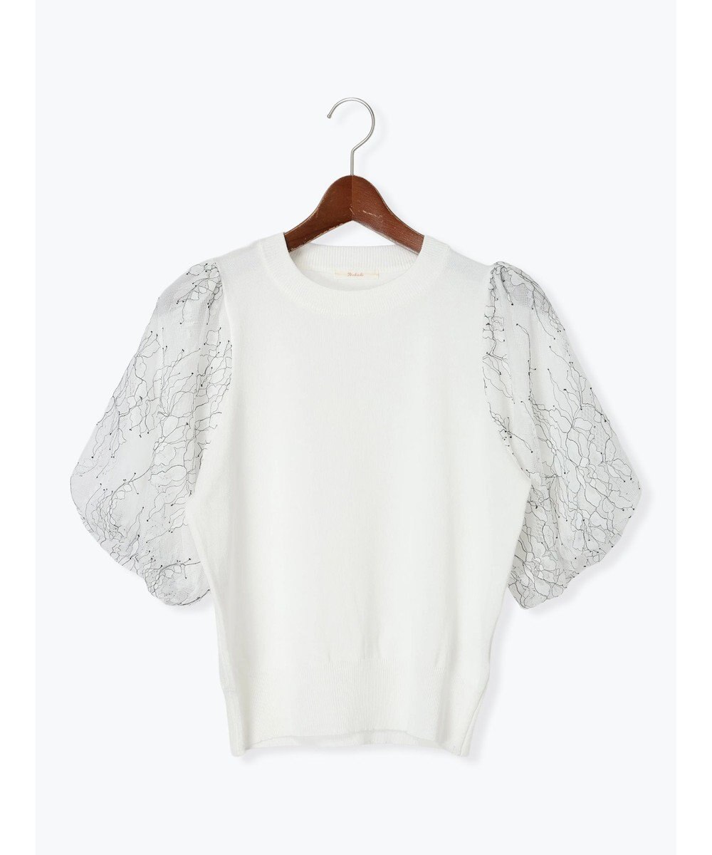 Te chichi レースバルーンスリーブニット 