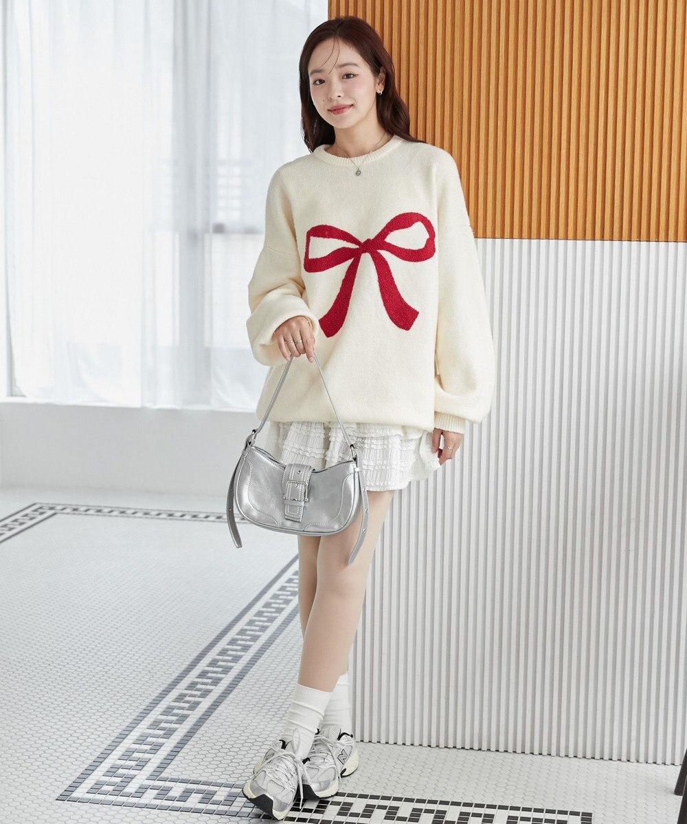 WEGO フラッフィーグラフィックBIGニットプルオーバー 