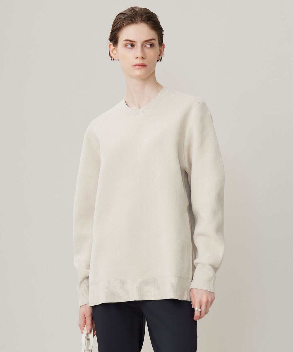 ICB L 【洗える】コットンシェニール コクーンスリーブニット 