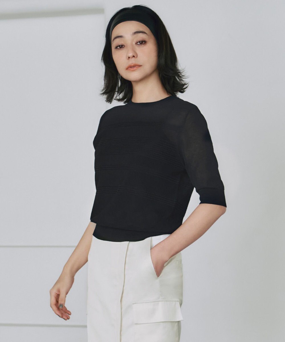 ICB 【洗える】 レースパターン ニット 