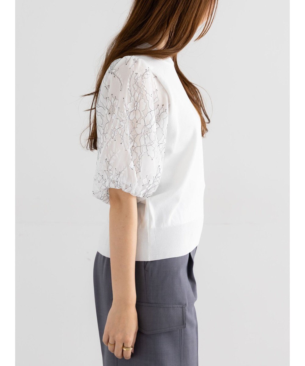 Te chichi レースバルーンスリーブニット 