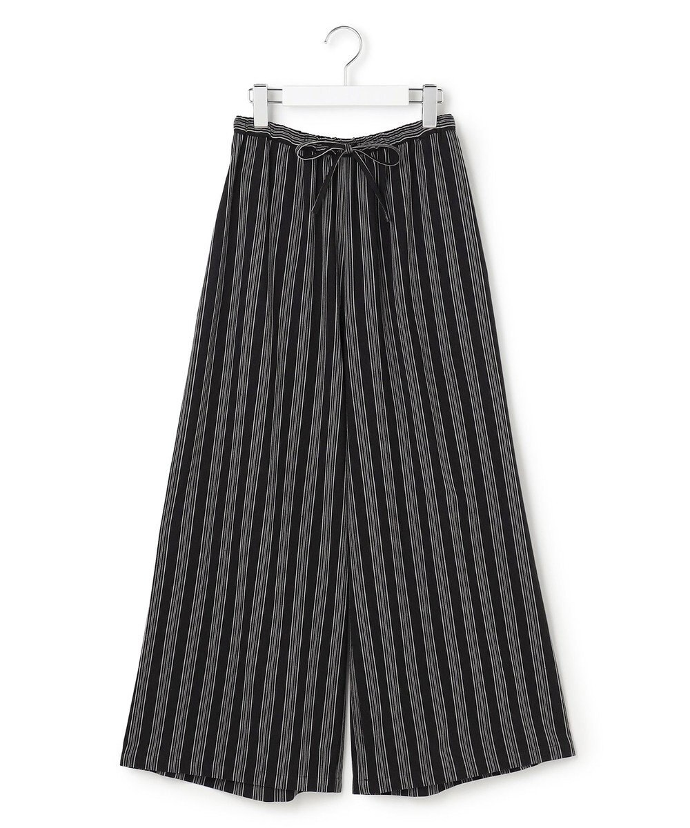 J.PRESS YORK STREET 【WOMEN】リネンストライプ イージーワイド パンツ 