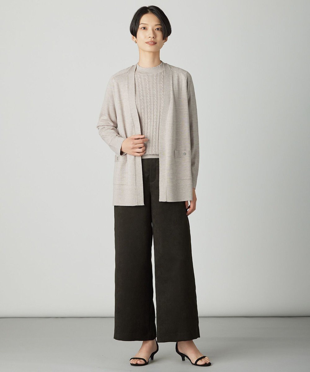 J.PRESS LADIES L KNIT BASIC ロング カーディガン 
