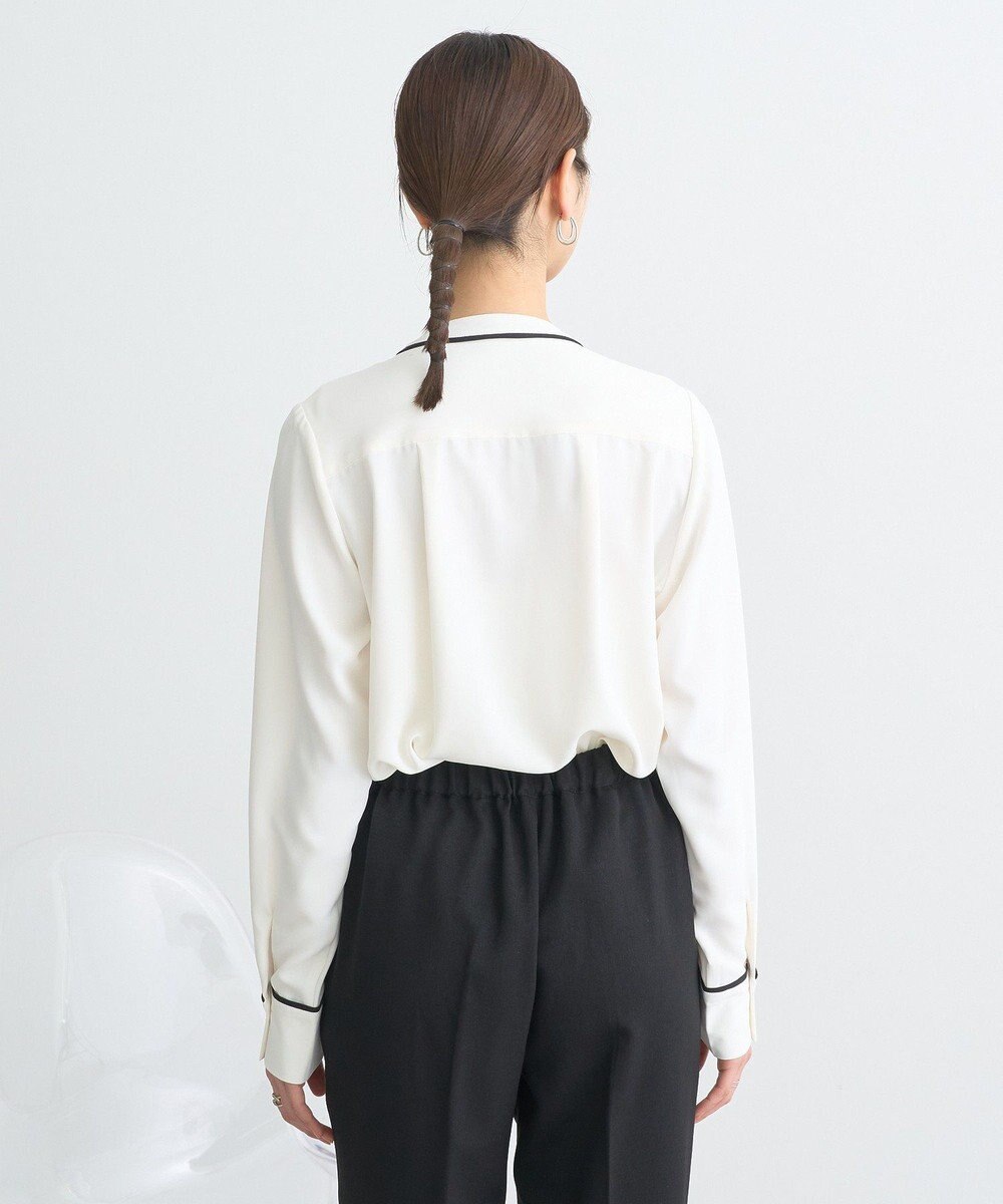 earth music&ecology バイカラータックブラウス 