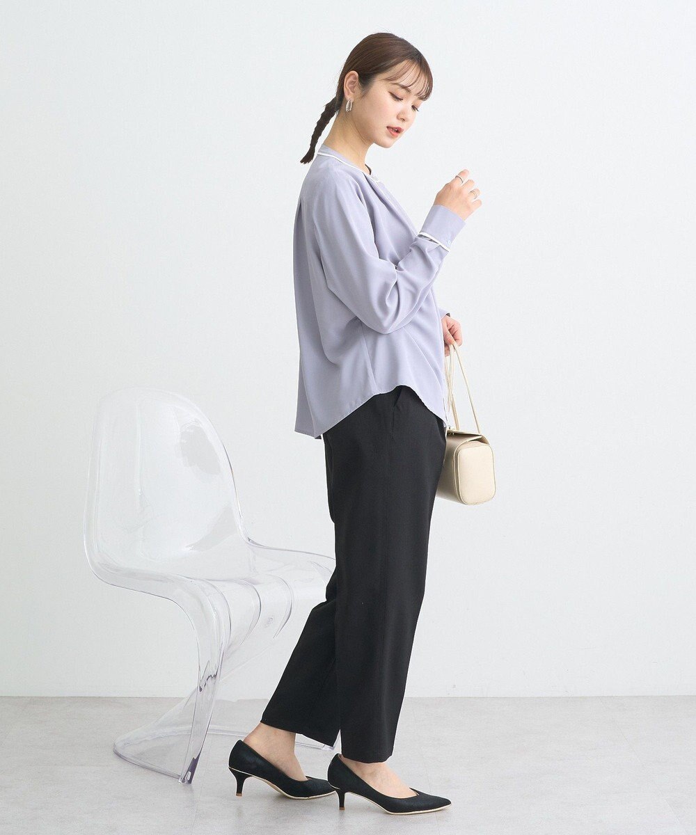 earth music&ecology バイカラータックブラウス 