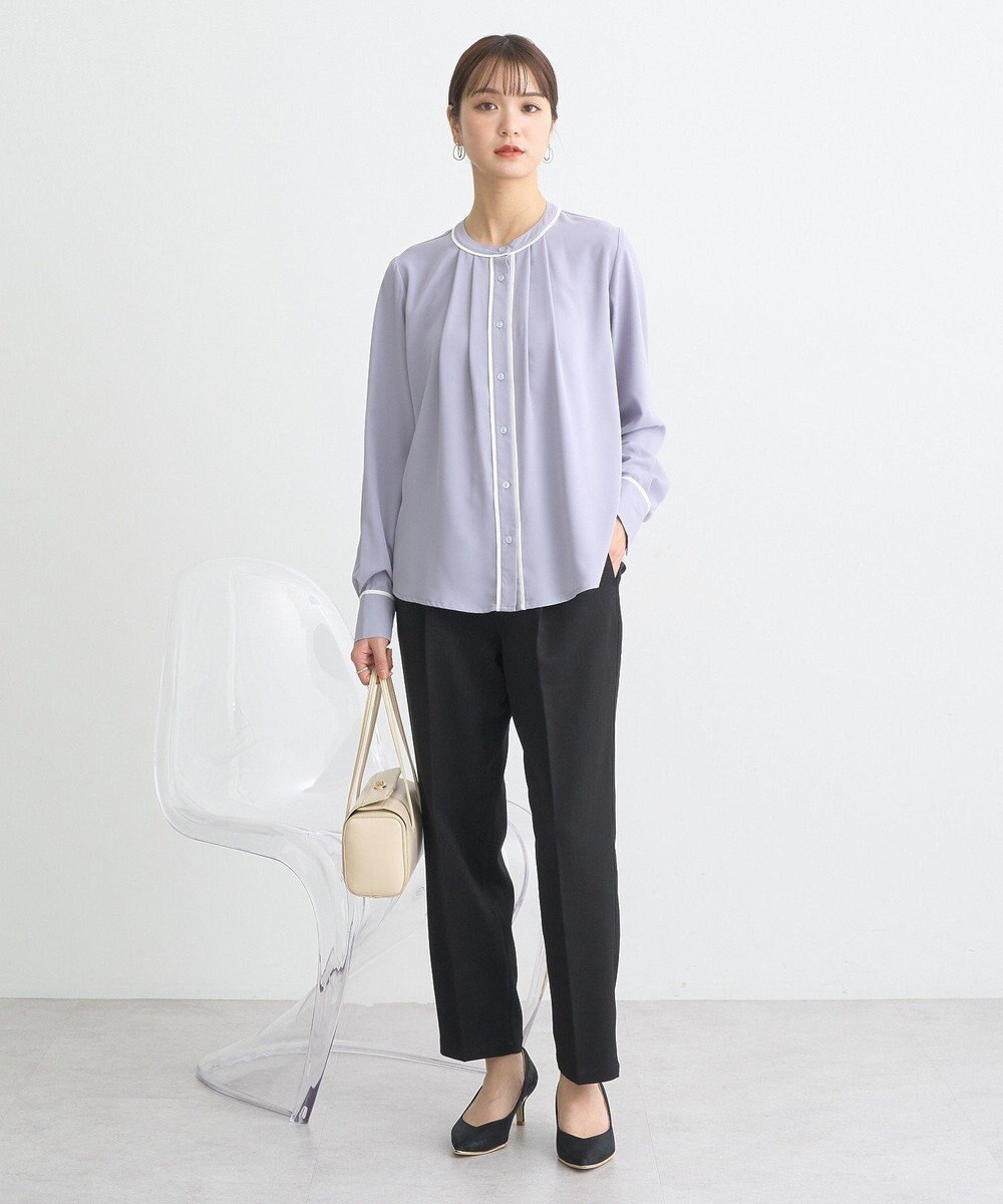 earth music&ecology バイカラータックブラウス 