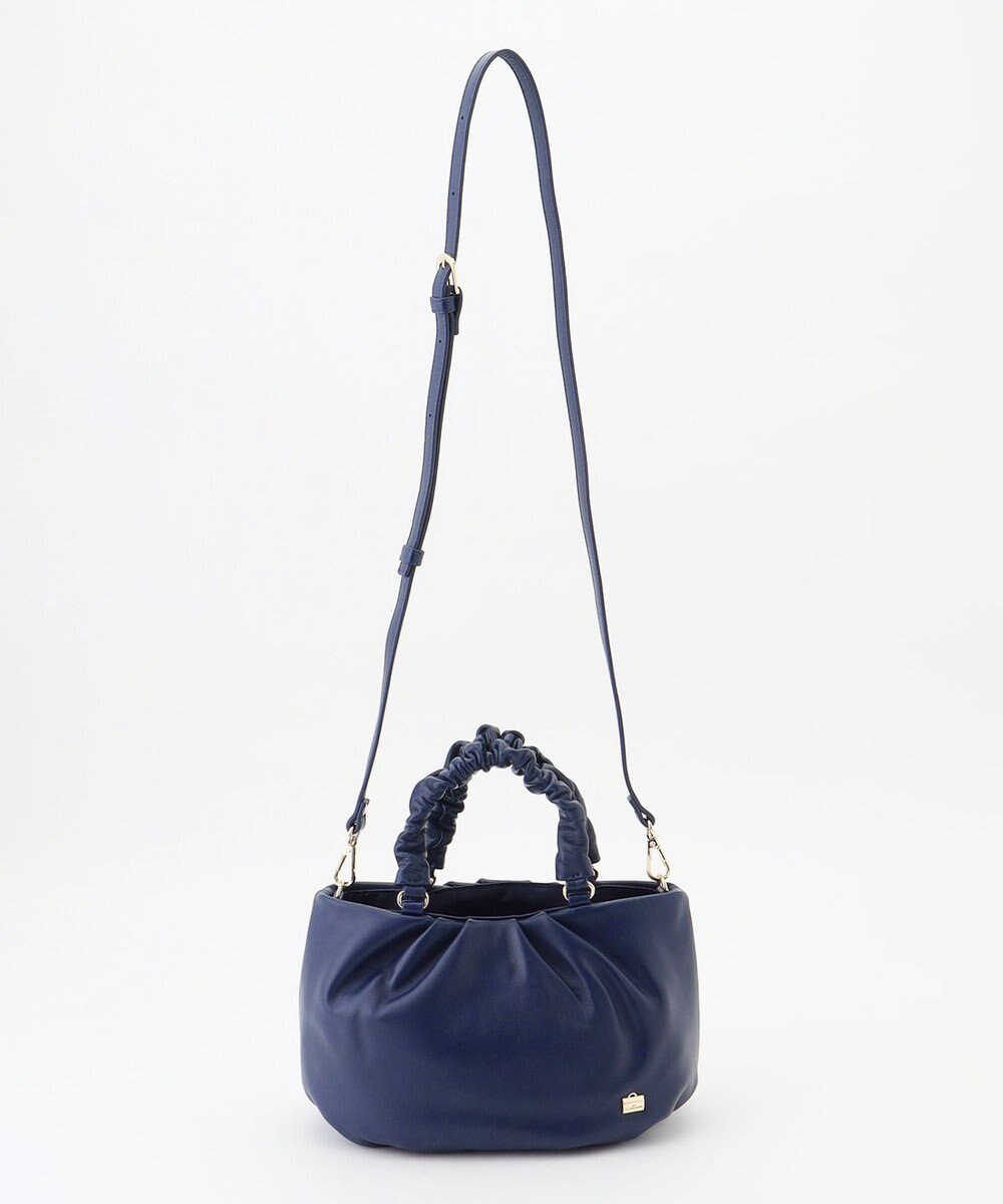 LA BAGAGERIE シープレザー ギャザーハンドル2wayラウンドトートバッグ 