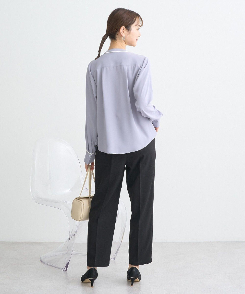 earth music&ecology バイカラータックブラウス 