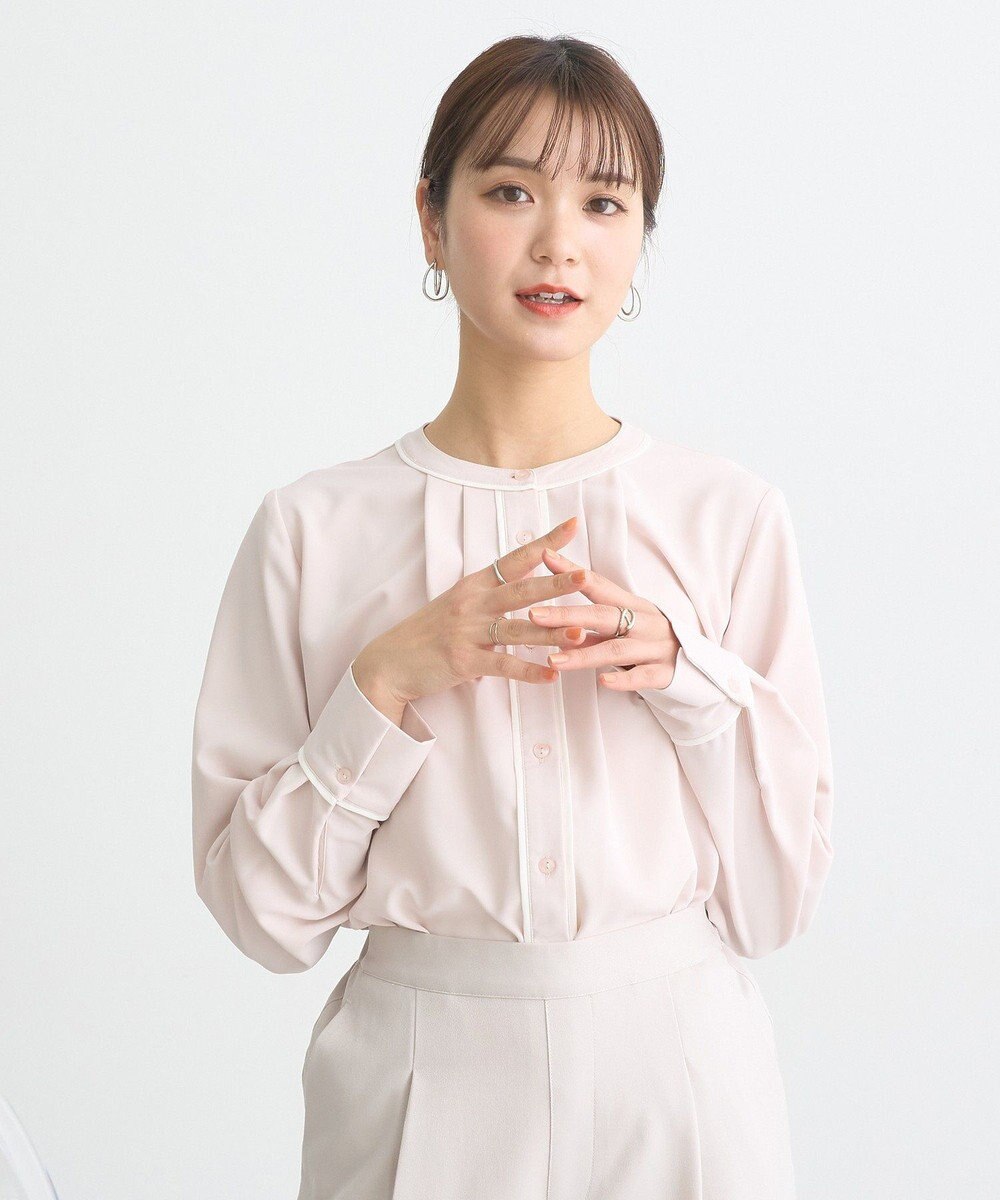 earth music&ecology バイカラータックブラウス 