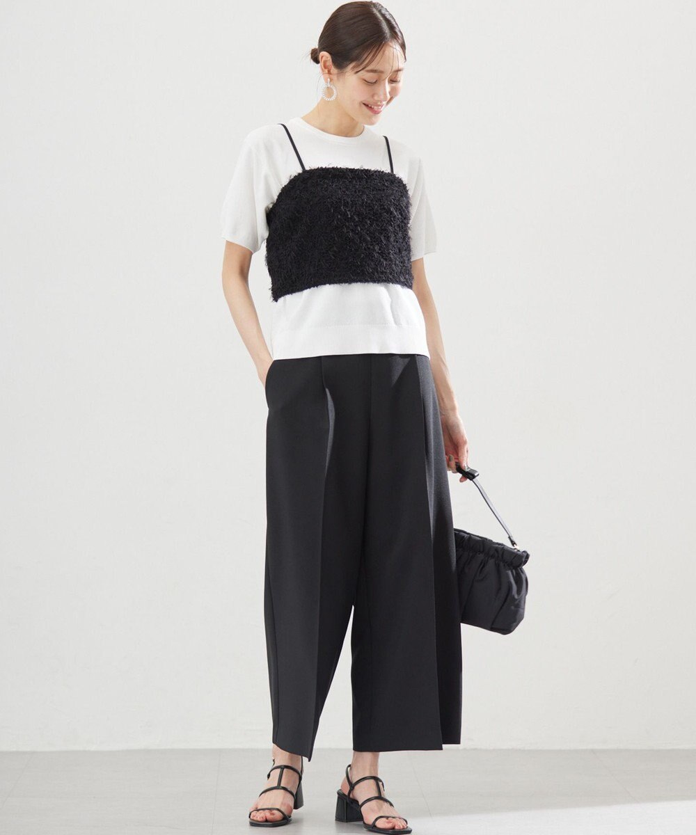 組曲 L 【ストレッチ・イージーケア】オシャクロス ガウチョパンツ 