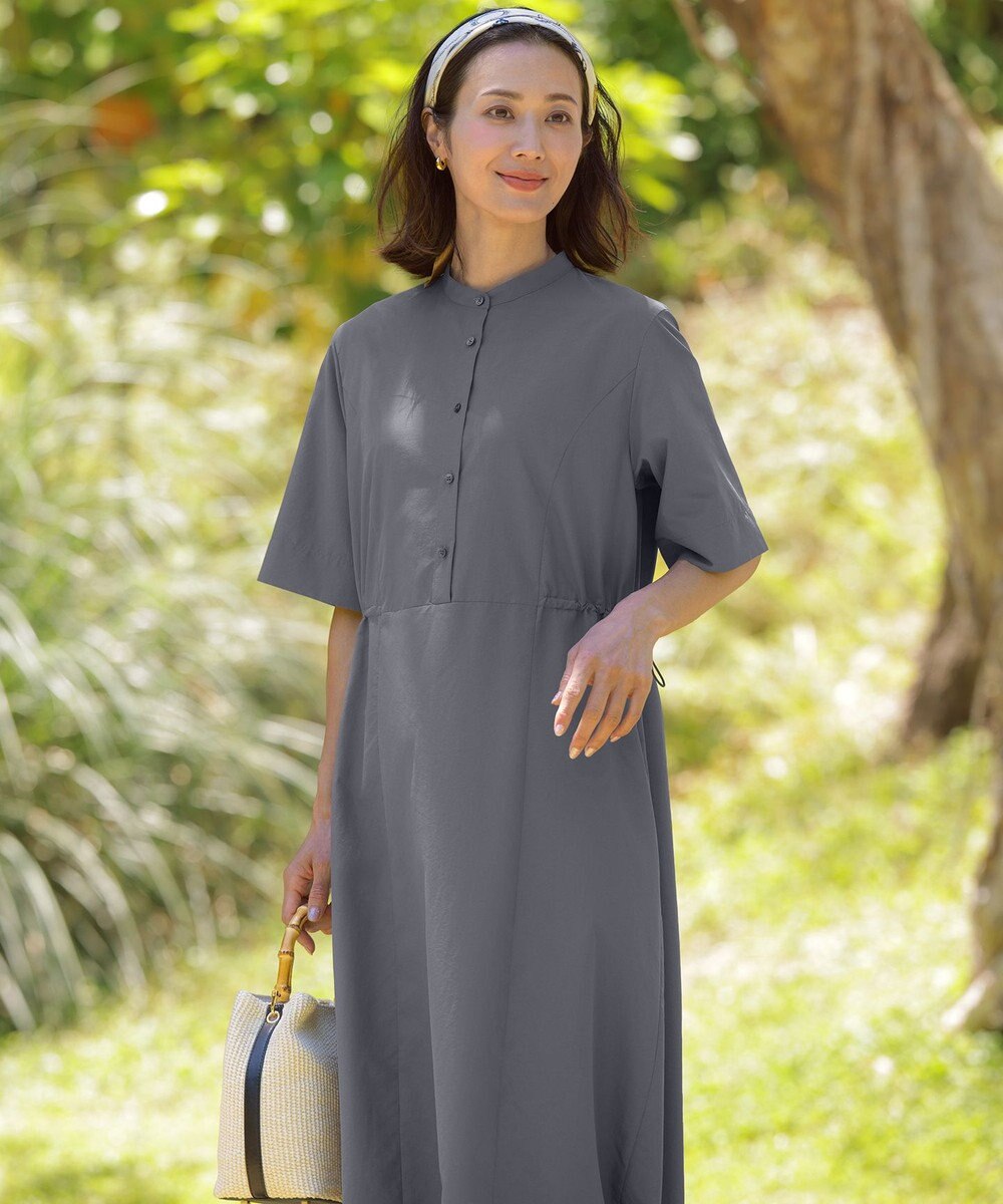 J.PRESS LADIES ソフトタフタクロス シャツ ワンピース 