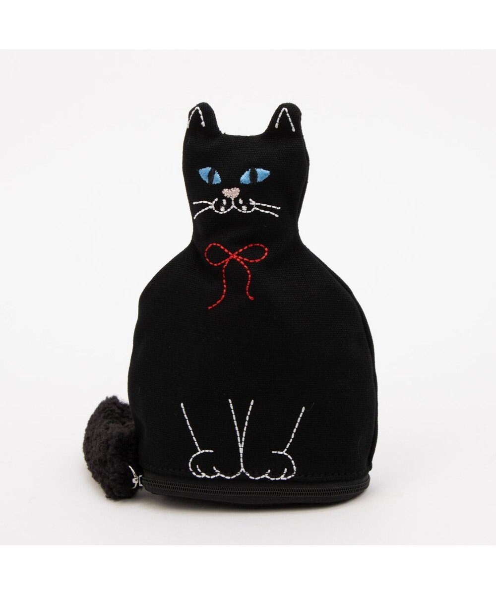 UNBILLION カシュカシュ cachecache / ネコ刺繍自立ポーチ 