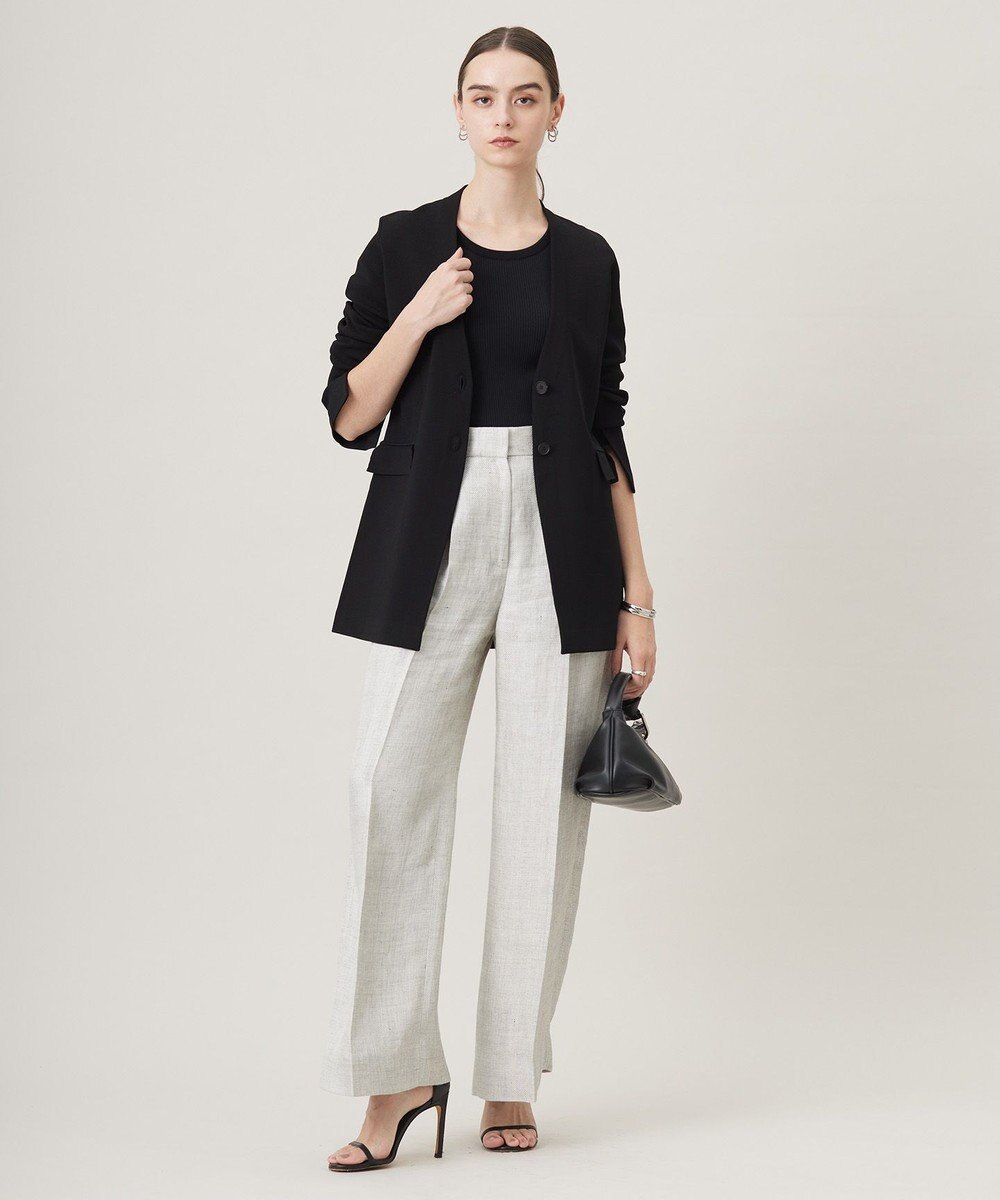 ICB 【日本製】トリアセリネンシャイニーツイル ワイドパンツ 