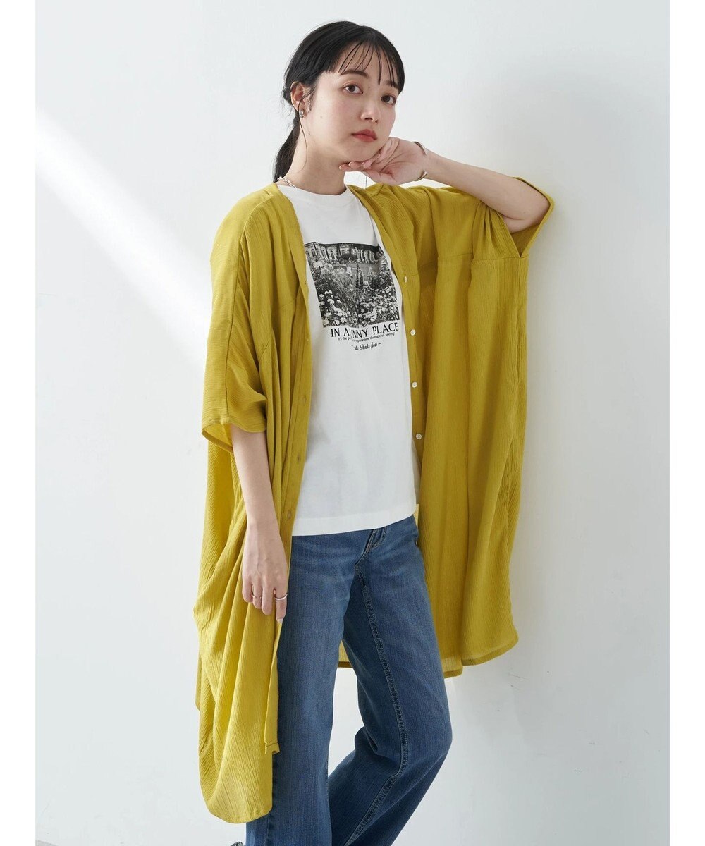 earth music&ecology レーヨンビッグシャツチュニック 