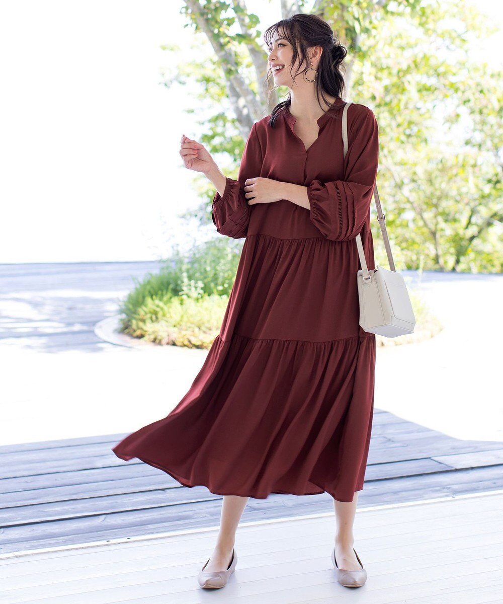 Tiaclasse 【洗える】大人可愛いティアードワンピース 