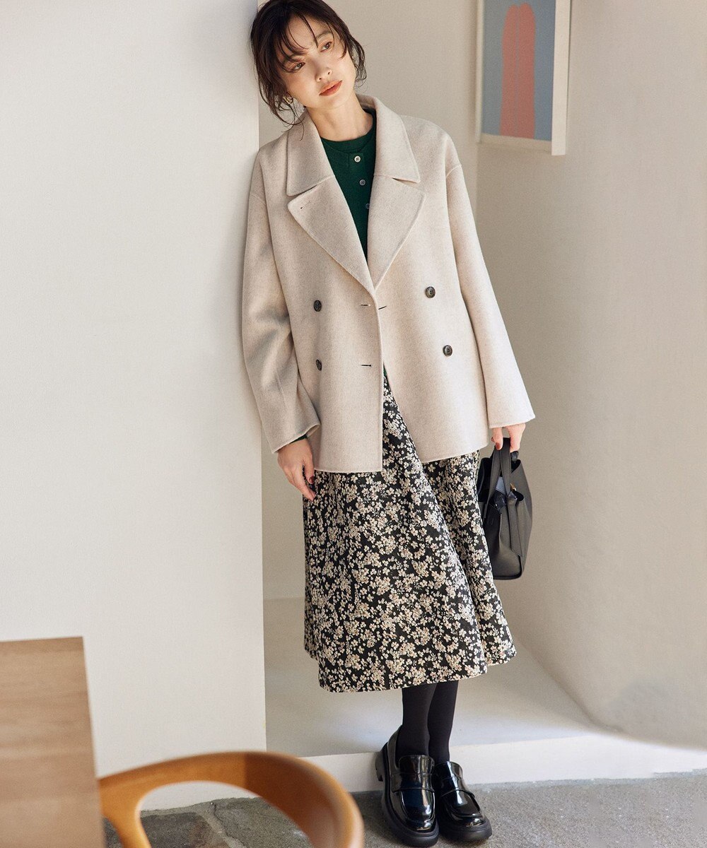 組曲 S 【加藤ローサさん着用】フラワージャカード スカート 