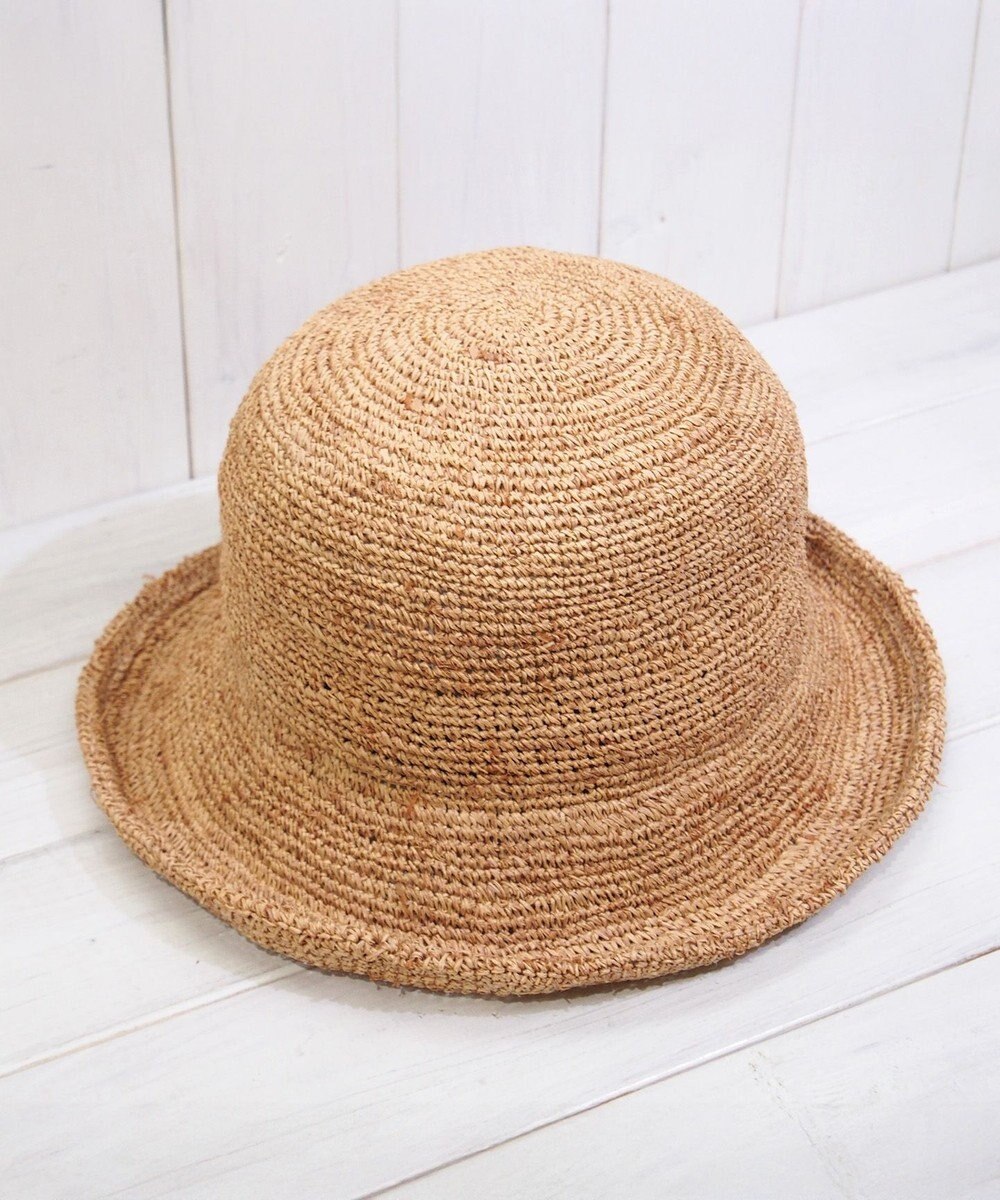 石田製帽 ラフィア糸入りかぎ編み後染　ショートセーラ 