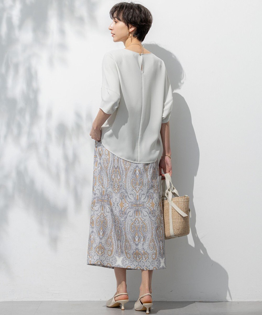 23区 【洗える】Rattiドローイングペイズリープリント スカート 