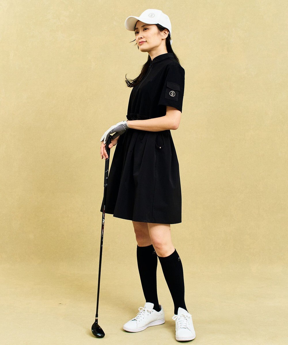 23区GOLF 【WOMEN】機能に優れた新素材「AIR TOOL」で暑い夏を快適に コンビ素材 ワンピース 