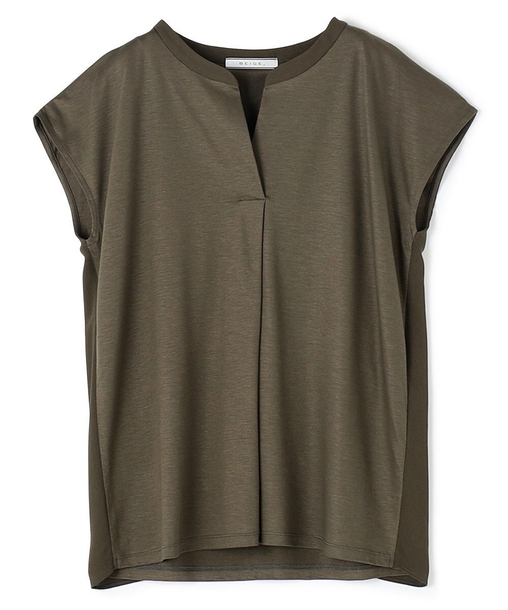 BEIGE， 【WEB限定・洗える】MELISSA / バックシフォンスキッパー半袖トップス 