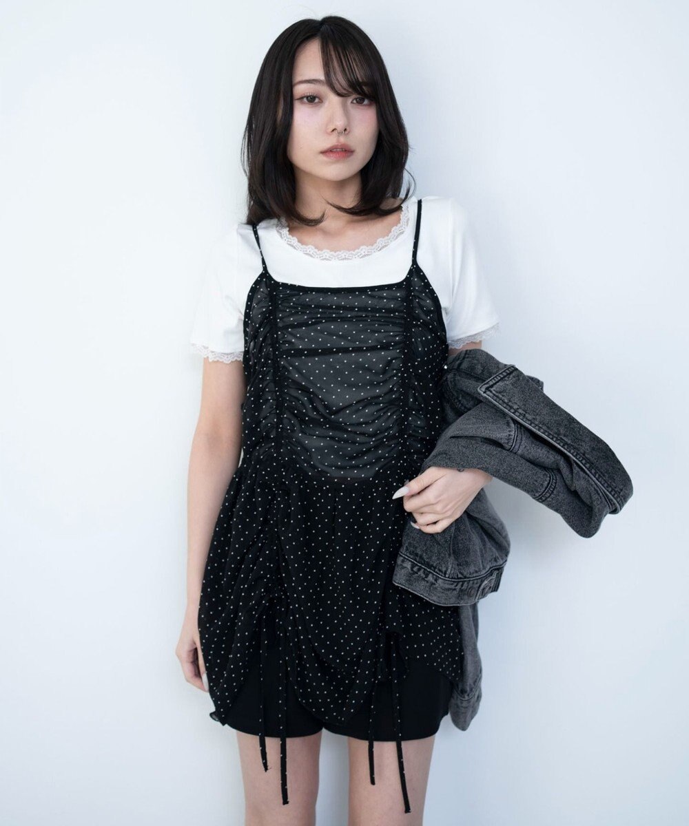 WEGO ドロストデザインキャミワンピース 