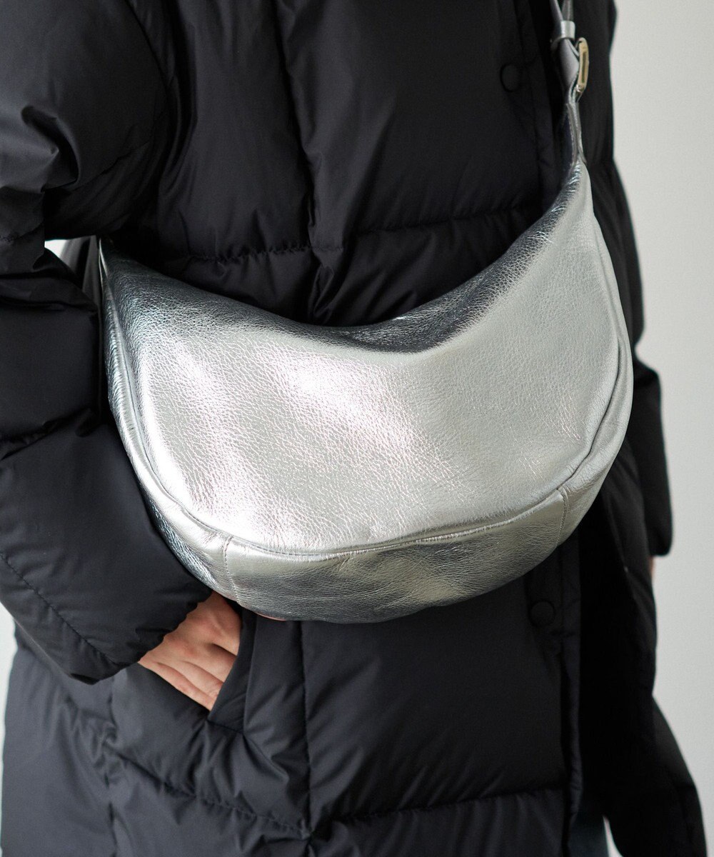 russet ソフトレザーラウンドショルダーバッグ【シルバー】(CE-1470-WEB) 