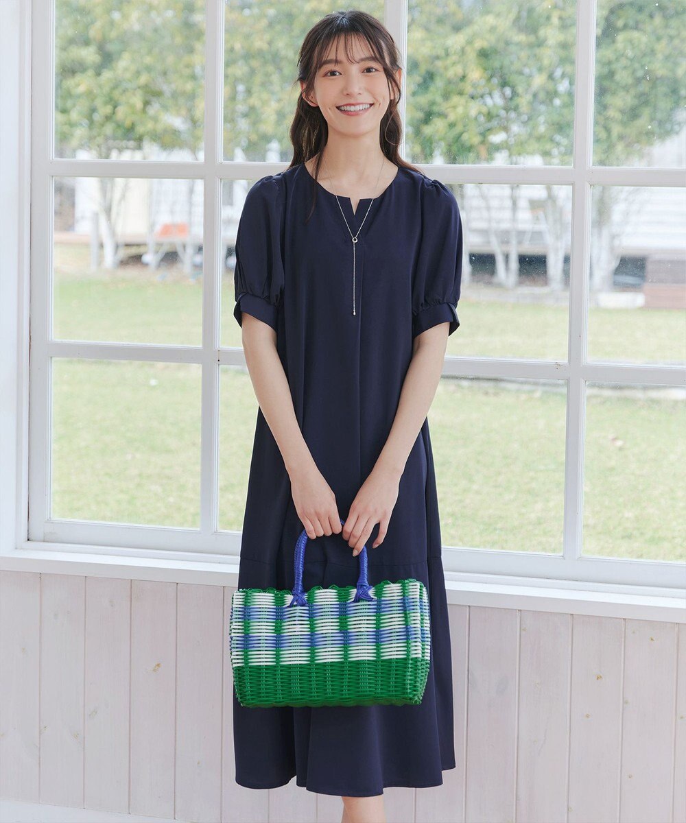 Tiaclasse 【洗える・XSサイズ】裾切替マーメイドフレアワンピース 