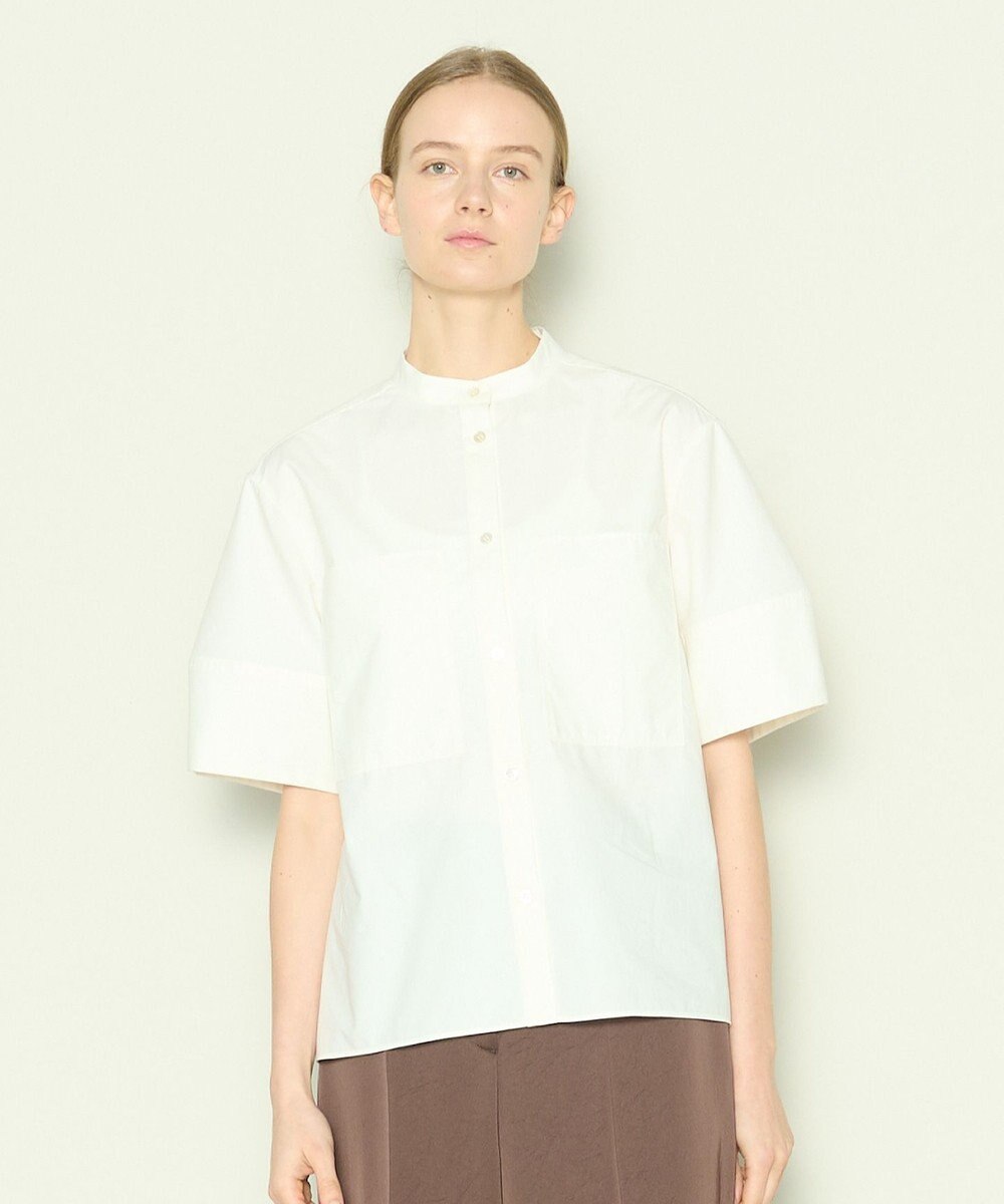 JOSEPH 【洗える】コットンシルク　フルオープンブラウス 