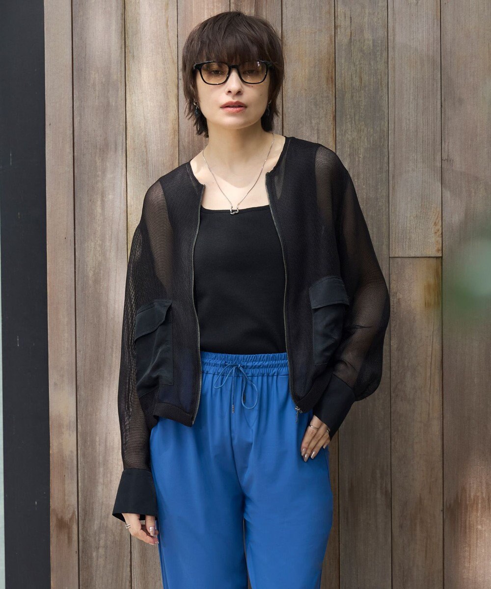 ICB L 【洗える】Ta/Peメッシュ ブルゾン 