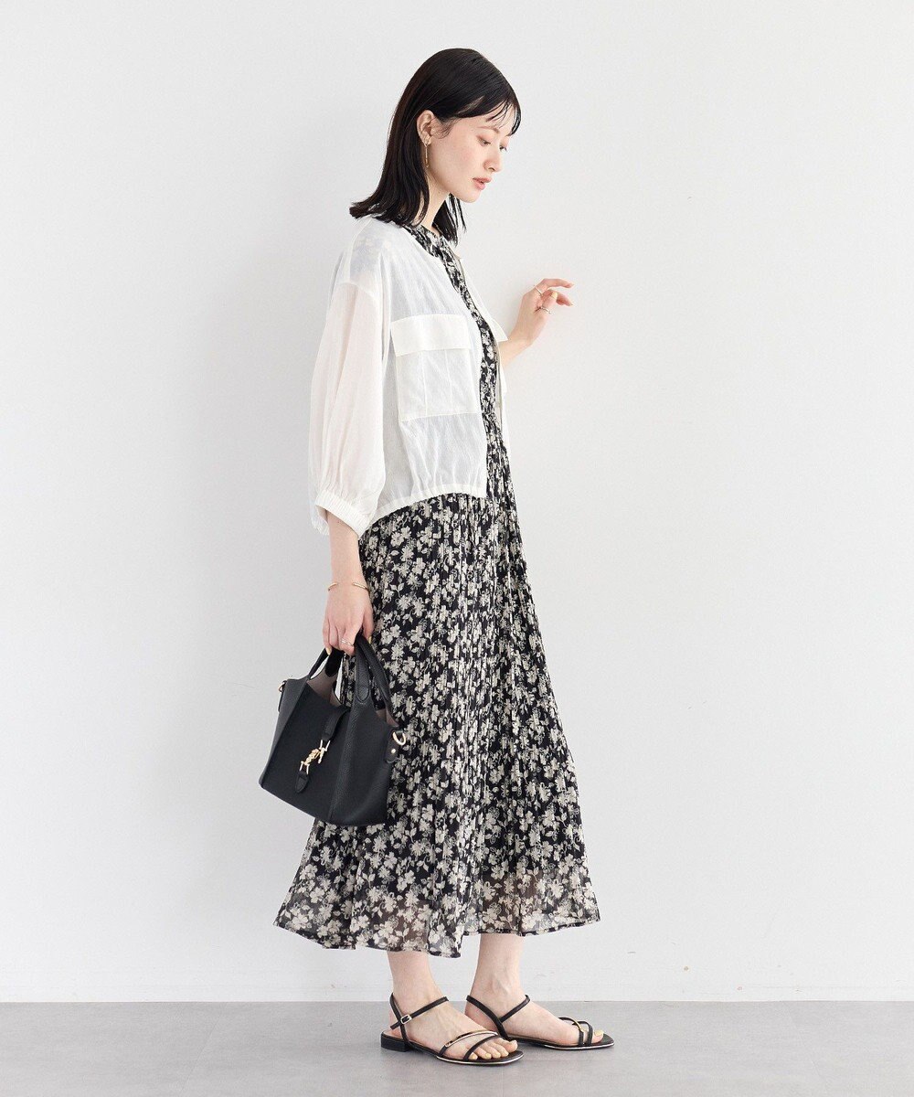 YECCA VECCA 花柄プリーツワンピース 