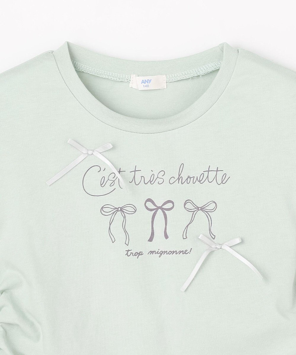 ANY KIDS 【洗濯機可能】ドロスト 裾リボンTシャツ 