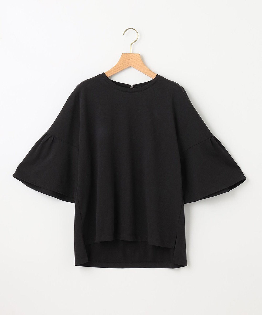 組曲 【汗ジミ防止・撥水】GIZAプレーティング天竺 袖フレア Tシャツ 