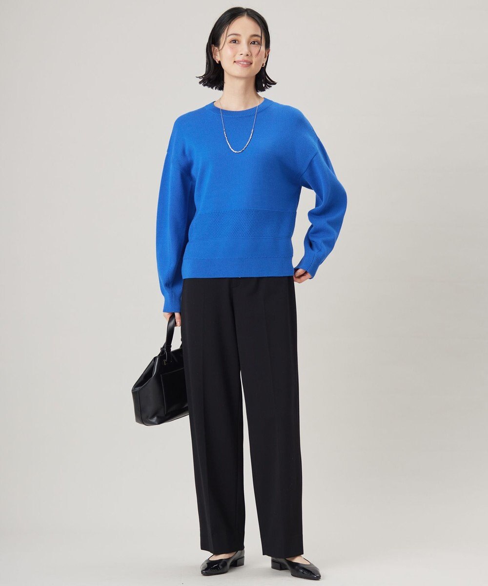 自由区 【洗える】コットンポリミドルゲージ ニット 