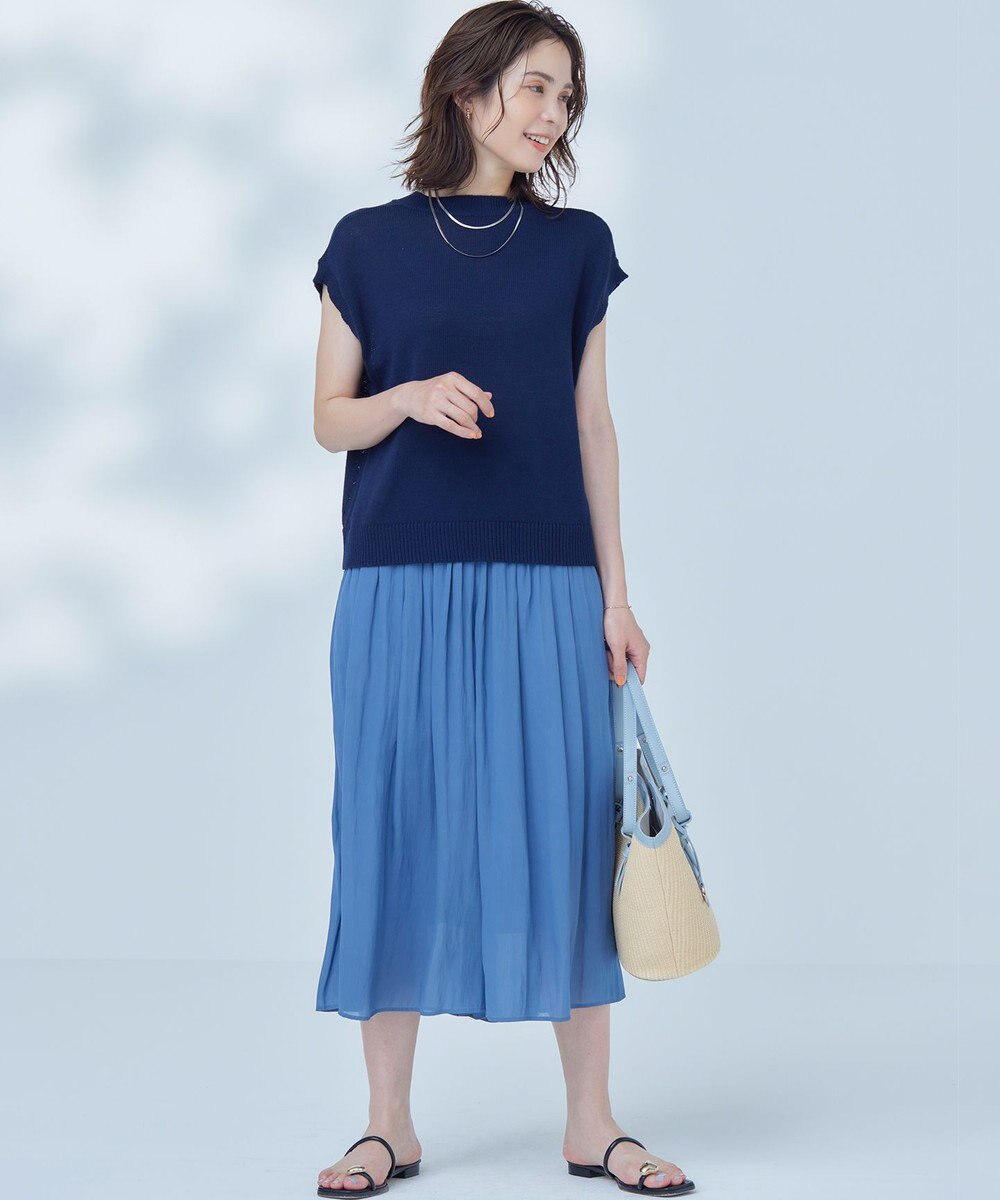 組曲 L 【WEB限定】シアープリーツライクシフォン パンツ 