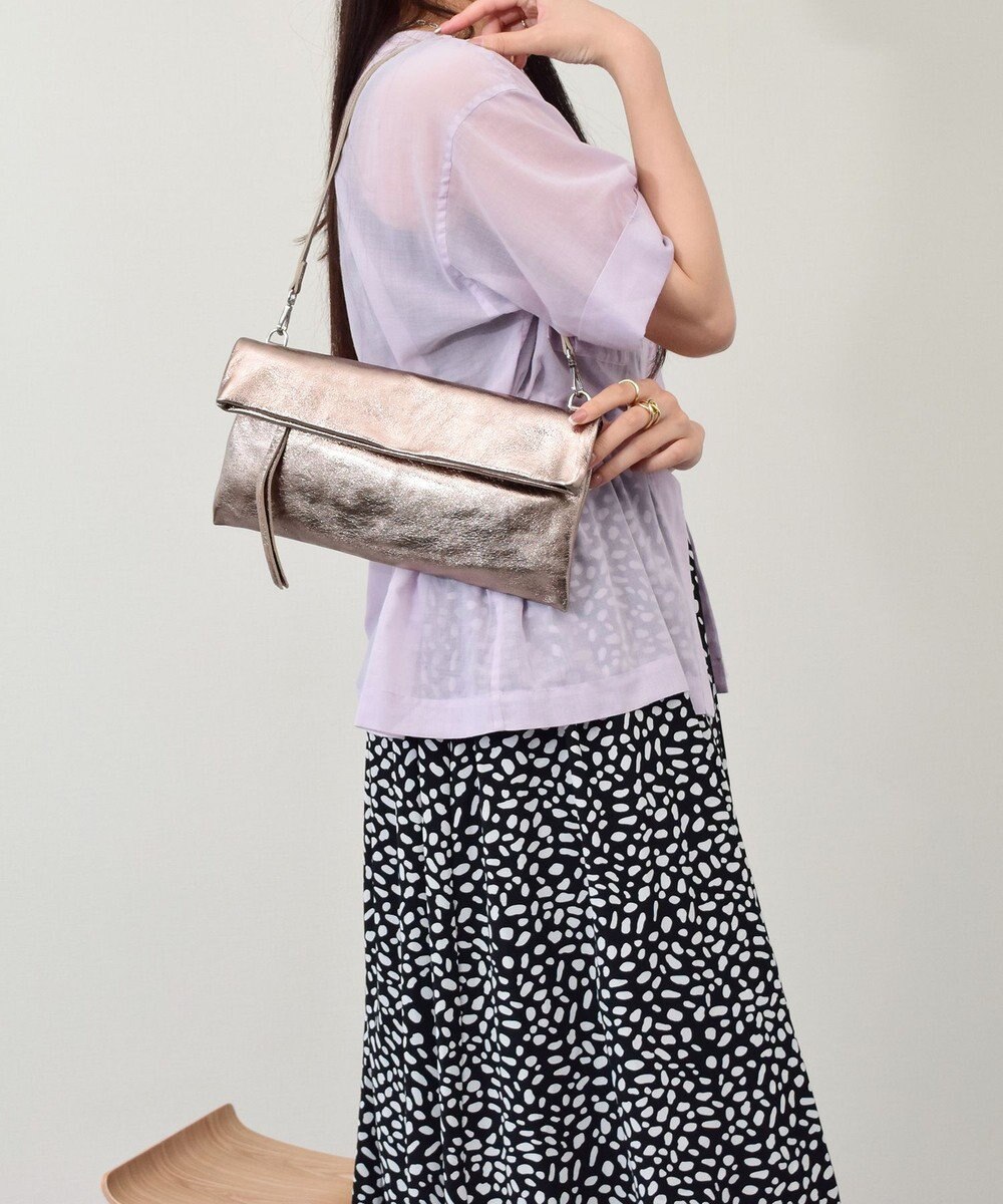 INTER-CHAUSSURES 【ANDREA CARDONE】レザーワイドサコッシュ 