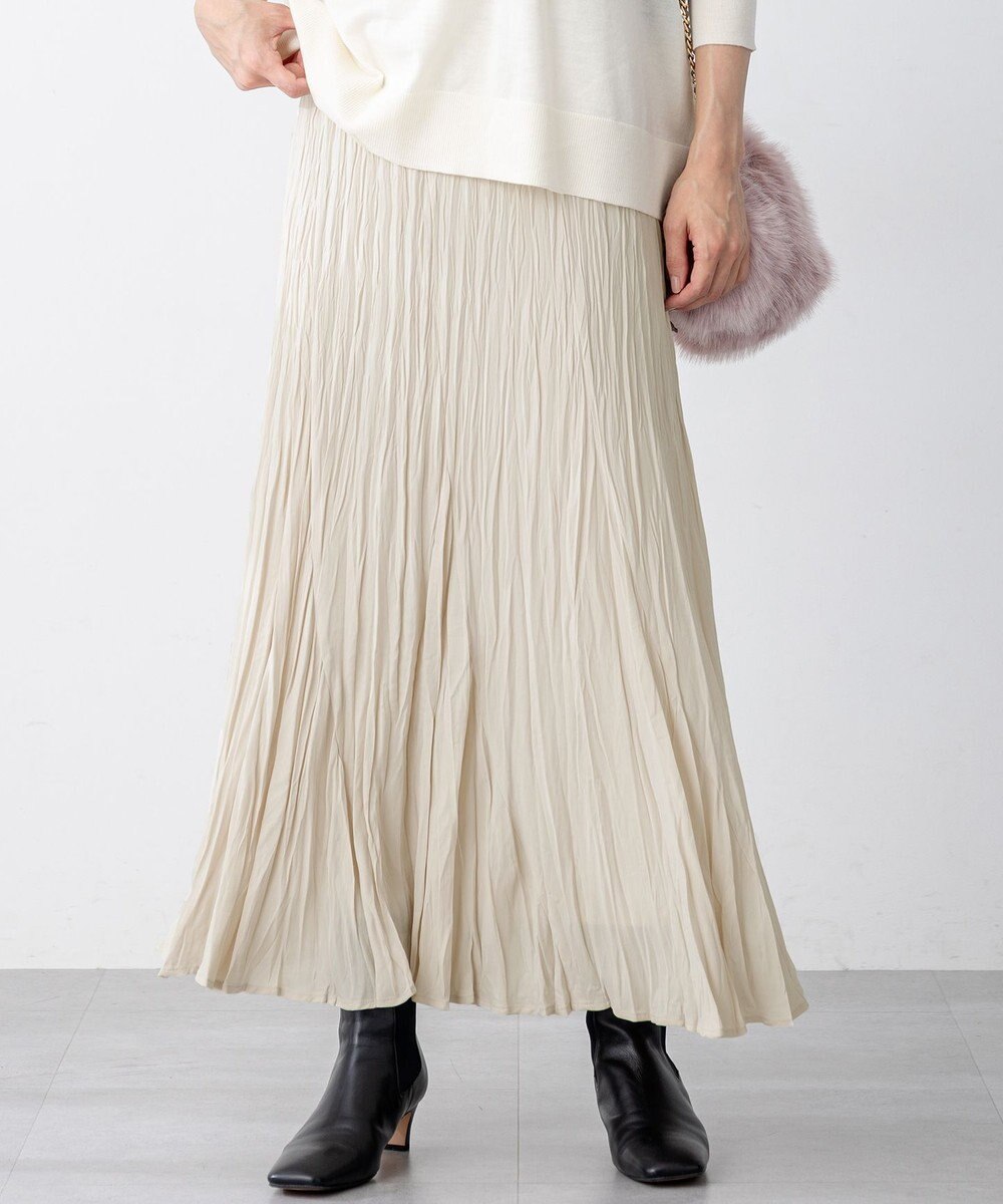 23区 S 【洗える】クラッシュ プリーツ ジョーゼット スカート 