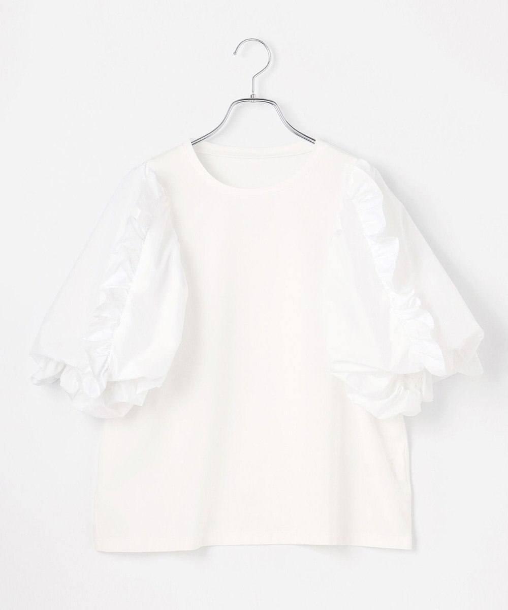 #Newans 【撥水・吸水速乾】コンビネーションフリルスリーブカットソー 