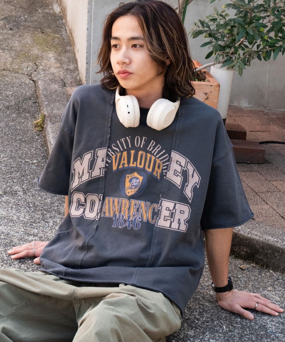 WEGO 【ユニセックス着用ITEM/MLサイズ展開】ドッキングカレッジスウェT（SS） 