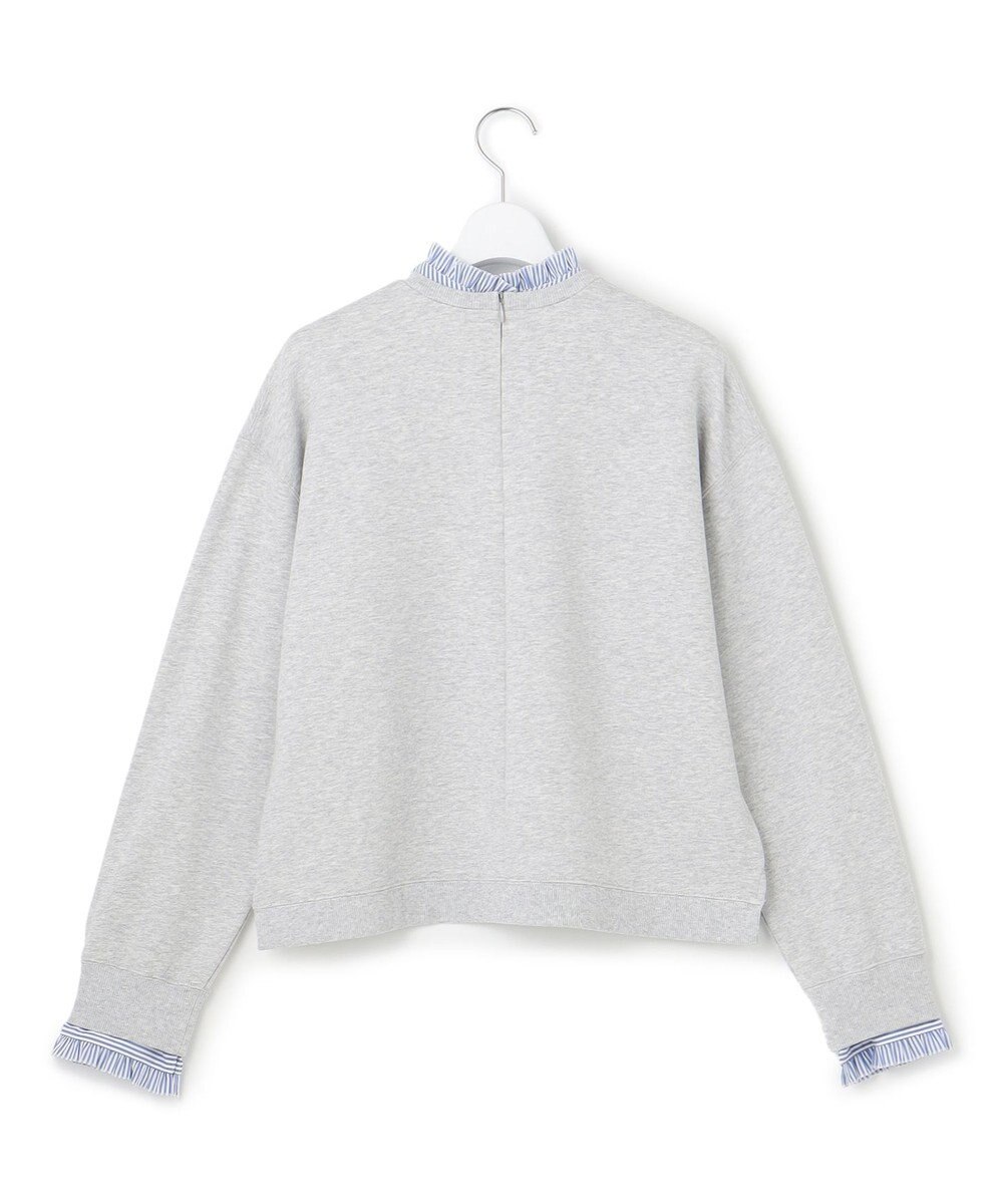 23区 S 【洗える】クリアコットンテリー ストライプフリル スウェット 