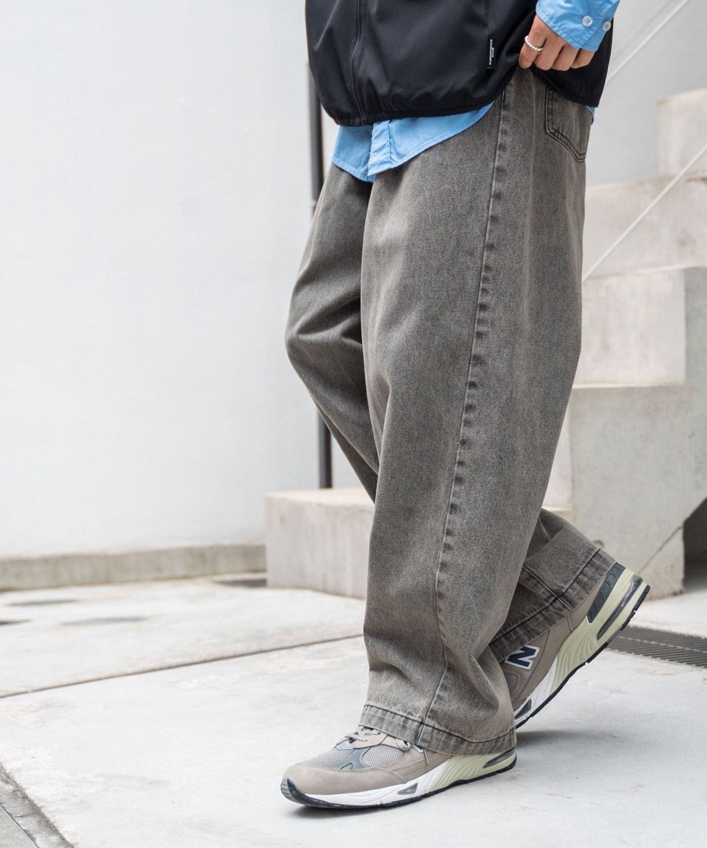 WEGO スケーターズ　タックワイドデニムパンツ 