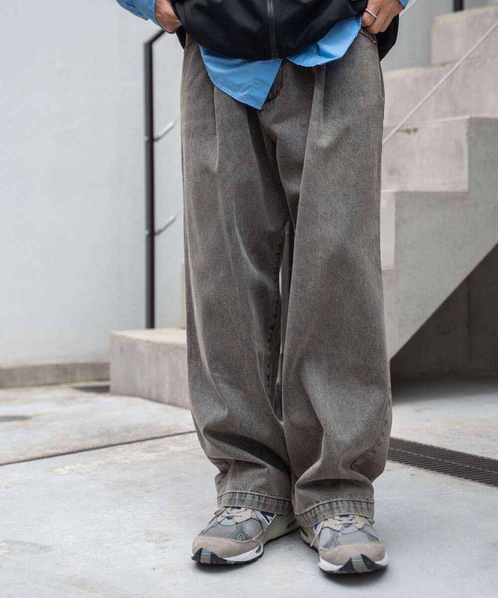 WEGO スケーターズ　タックワイドデニムパンツ 