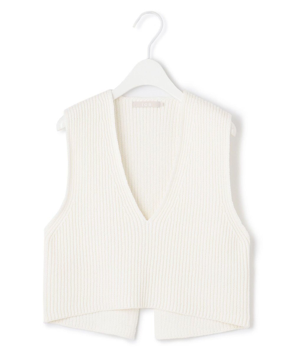 ICB 【洗える】 コットンテープリブベスト 