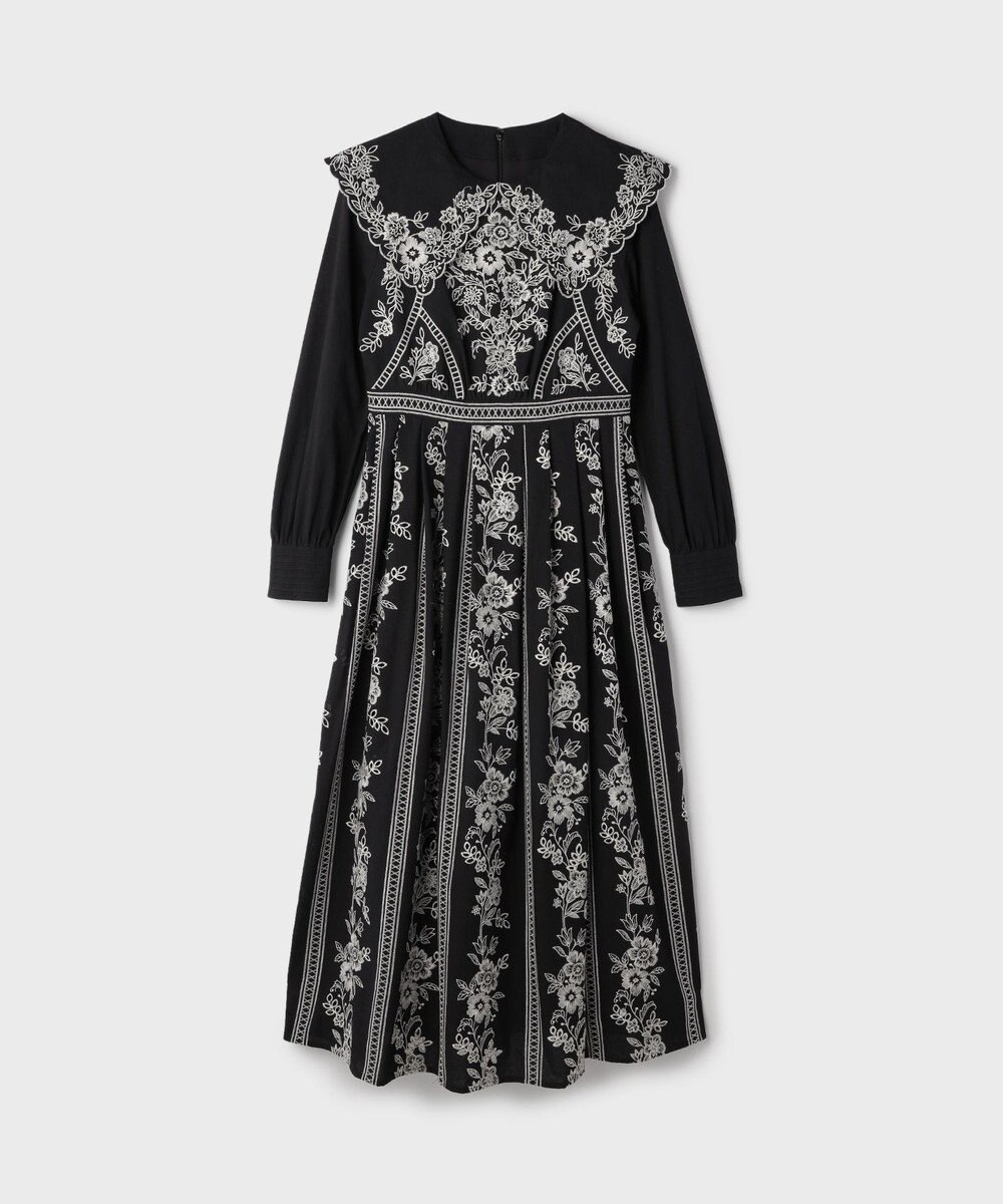 GRACE CONTINENTAL パターン刺繍ワンピース 