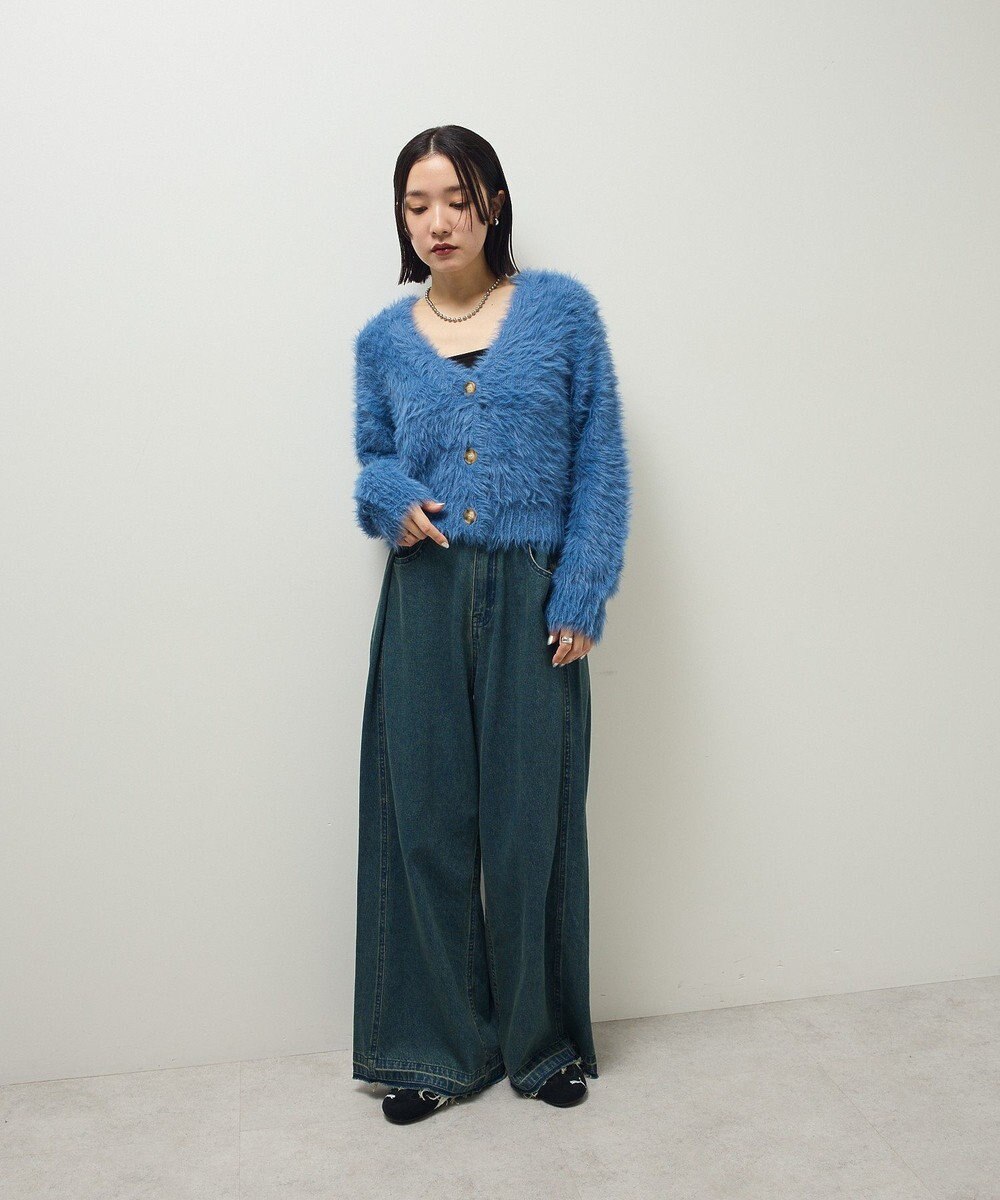 Green Parks ・Ｐｅｔｉｔ　Ｆｌｅｕｒ　シャギーニットカーディガン 