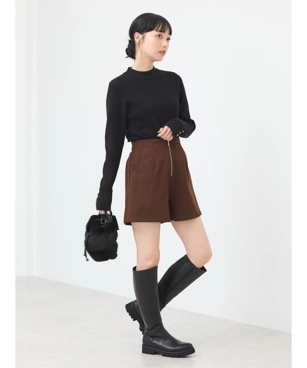 earth music&ecology フロントジップショートパンツ 