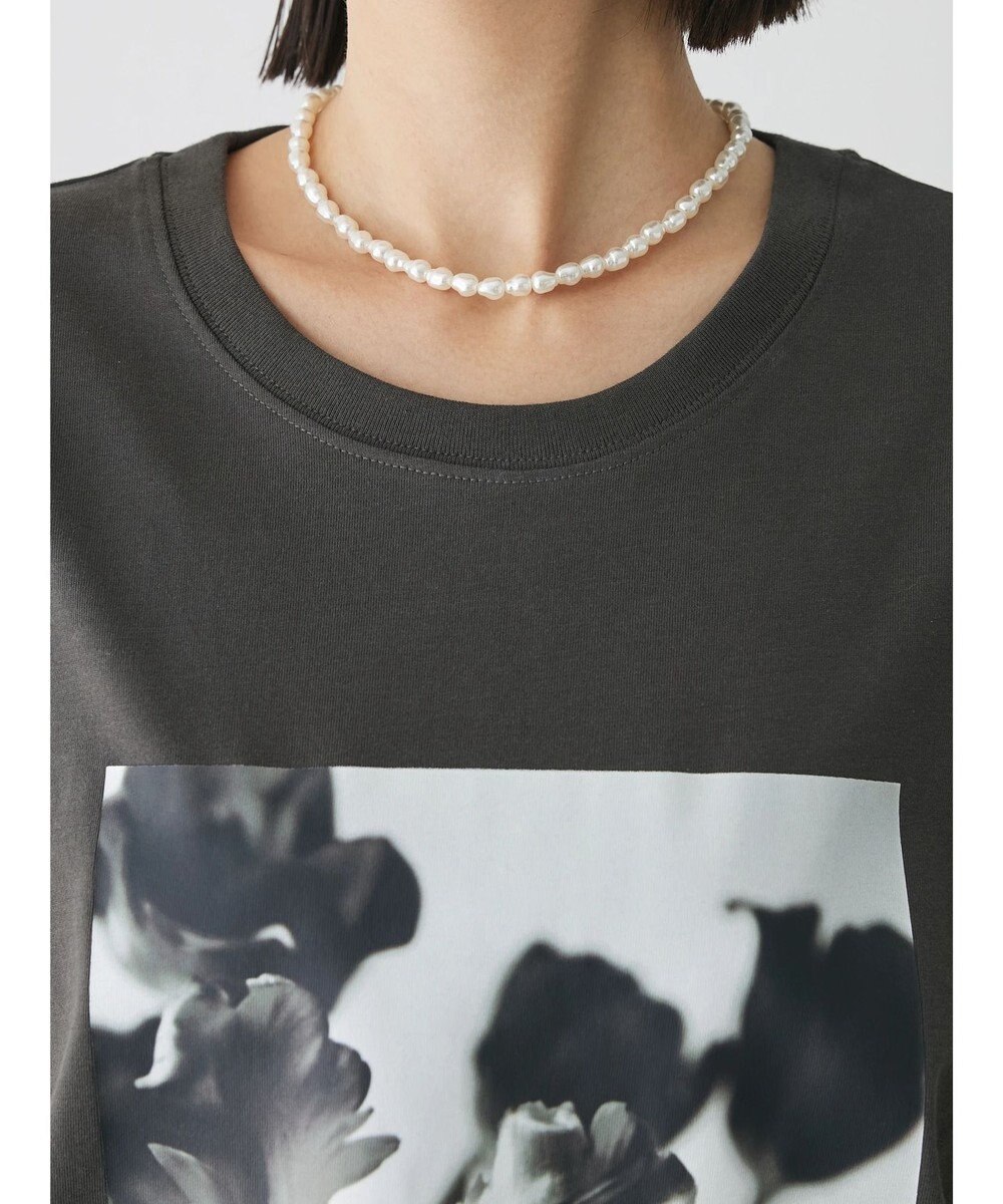 Green Parks レトロフラワーロゴ入りプリントＴシャツ 