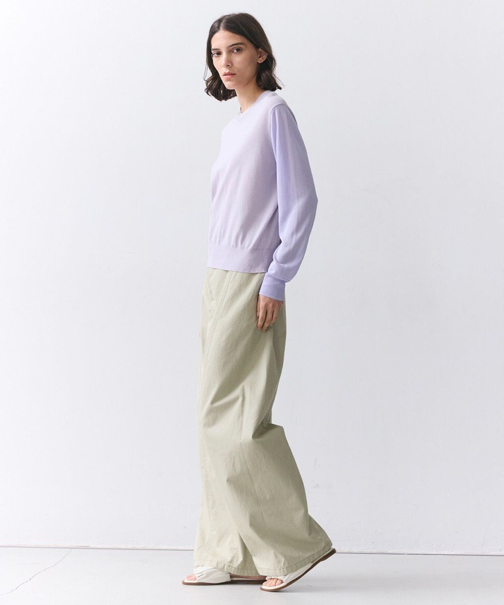 BEIGE， JULIE / コットンシルク 異素材プルオーバーニット 